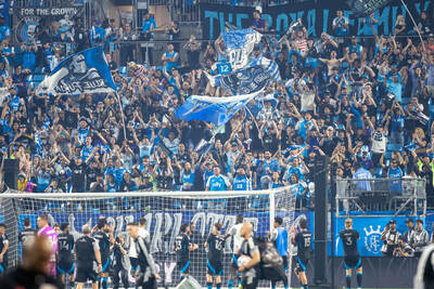 Charlotte FC soccer fans celebrating