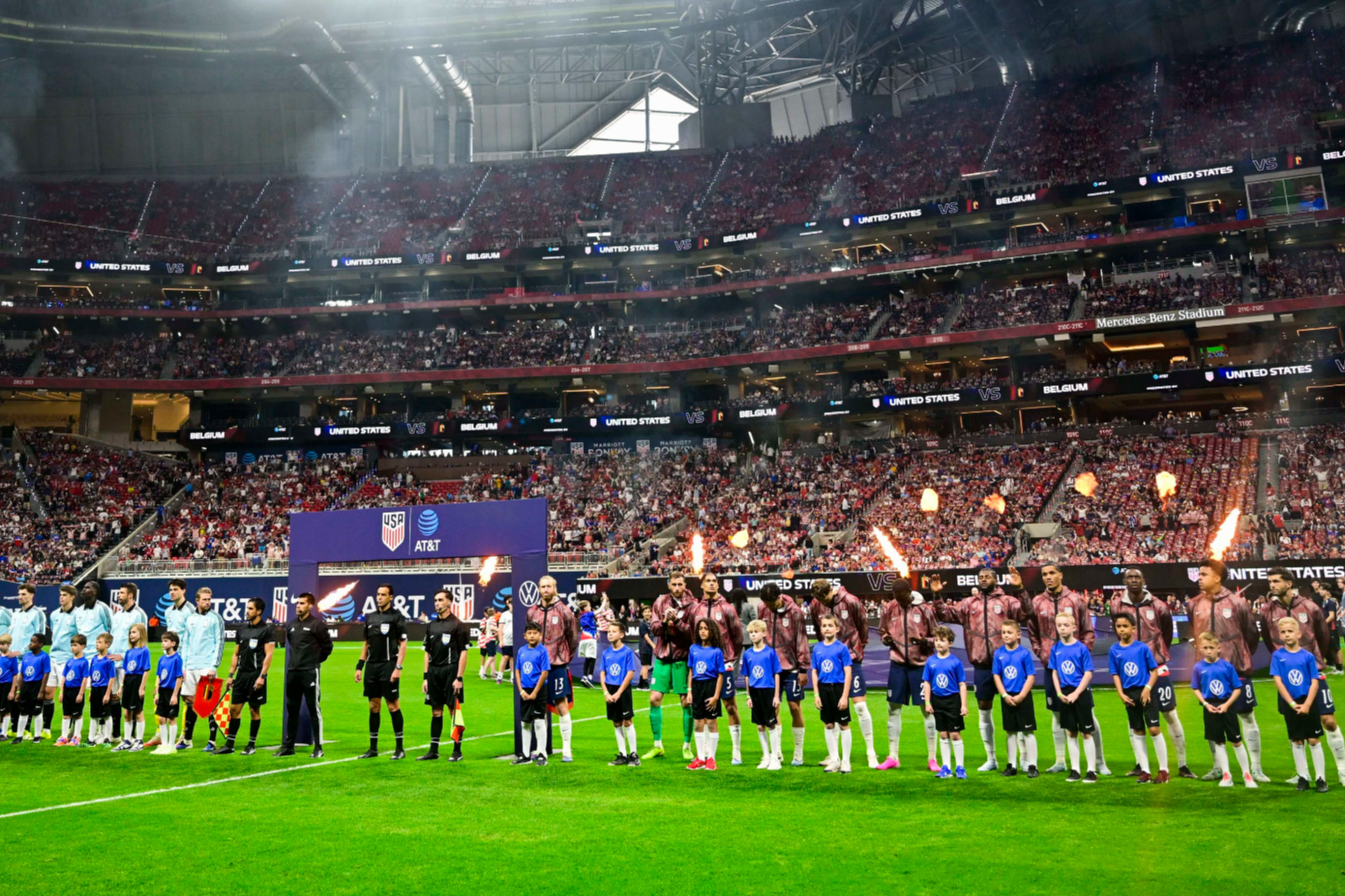United States and Belgium lineups