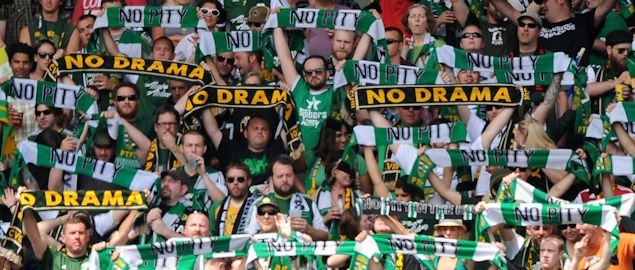 Portland timbers support during the game against Seattle earlier this season.  Credit: Patricia Giobetti - ISIPhotos.com