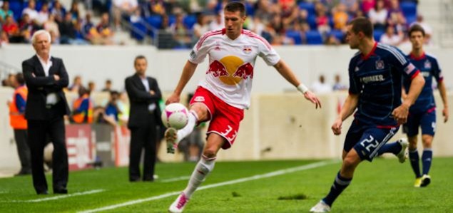 New York's Kenny Cooper during the disappointing loss to Chicago in Week 31.  The Red Bulls are now in a fight for a playoff spot.  Credit: Howard C. Smith - ISIPhotos.com